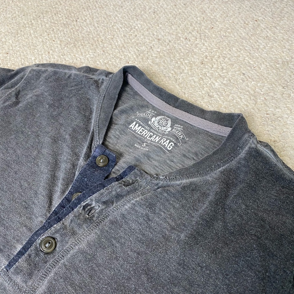 American Rag half Button Up Tee - Picture 3 of 3